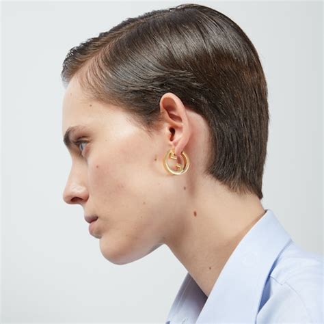 gucci gold bamboo hoop earrings|gucci blondie hoop earrings.